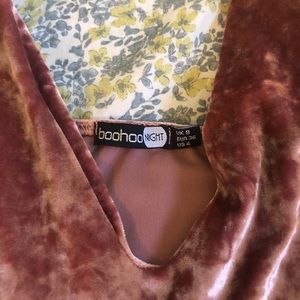 Rose colored velvet dress